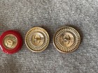 Set Of 3 Chanel Red Enamel   Gold Cc Logo Buttons     Bold Vintage Style 22mm Big