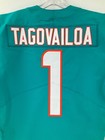  1 Tua Tagovailoa Miami Dolphins Game Used Aqua Nike Jersey Size 46 Year 2017