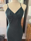 Aulieude Women s Green 100  Linen Full Slip Dress Size 6 Strappy Backless
