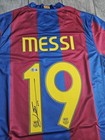 Lionel Messi Fc Barcelona Signed Auto 2007 08  19 Soccer Jersey Beckett Bas Coa