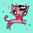 Bad Kitty Brooch By Miss Fluff X Lipstick   Chrome