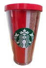 Starbucks Tumbler Red Gold Stripe Holiday Mug Travel 16 Oz Lid   Straw 2018