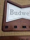 Budweiser  king Of Beers  Billiard Cue  Rack Wall Mirror Wood Frame Stick Holder