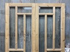 Antique French Double Doors  56 5x83  5 Pane Glass  European Reclaimed G190