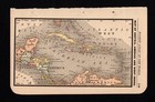 Tiny Antique Caribbean Map Central America Map Small 1885 Miniature Map 3289