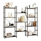 4-tier Industrial Bookshelf With Triple Wide 11 Open Shelf Bookcase Customizable