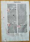 Original Rubricated Incunable Leaf Augustinus Opuscula Strasbourg  g  - 1489