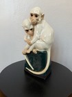 Wiener Werkstatte Austrian Ceramic Figural Duo Monkey Perfume Lamp-1920 s