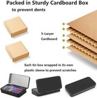 Gere 4 Pack Metal Rectangular Hinged Tin Boxes With Lid  Black Metal Containe   