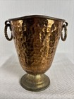 Ice Bucket Vintage Copper Antique Brass Champagne Hammered Bucket Rope Handles