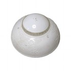 Art Deco White Glass Ceiling Light Fixture Cover 3 Hole Vintage Mid Century 10   