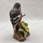 Andrea By Sadek Downy Woodpecker Signed Porcelain Bird Figurine Sunflowers Japan