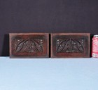 Pair Of French Antique Gothic Revival Panels Solid Oak Wood Salvage Early 1800 s