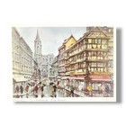 1972 Krisarts Lithograph Paris The Cathedral And Naked Merciere Framed Print