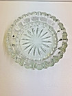 Vintage Round Clear Cut Glass Cigarette Cigar Ashtray Retro Decor