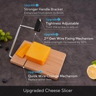 Kitchendao Replaceable Wire Cheese Slicer With Board  Tightness Natural Wood