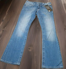 Miss Me Angel Wing Embellished Studded Jeans 28 Mid Rise Boot Distressed Blue