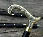 Designer Brass Victorian Handle Wooden Vintage Walking Cane Antique Style Stick