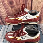 Etonic Bowling Shoes Leather Fire Flames Men   s Sz Us 10 M Goodyear Autographed