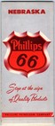 1952 Nebraska Phillips 66 Oil Road Map Gas Petroleum 1950 Census Ne Sign 4d
