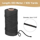 Macrame Cord 4mm X 109 Yard  Cotton Rope Twisted  for Plant Hangers -black