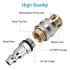250psi Brass Opened  Air Chuck With Tire Inflator Valve Quick Connect 1 4  Fnpt