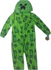 Minecraft Creeper Boys Hooded Union Suit Pajamas Small  6 7
