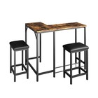 63  L-shaped Convertible Bar Table Set W power Outlets  Counter Height Pub Table