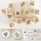 12 Pieces Vintage Stamps  Wooden Rubber Stamps With Flower Lace For Letters 