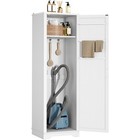 63  H Wooden Broom Storage Closet Vacuum Cleaner Cabinet Storage W tool Cabinet