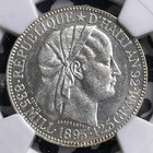 1895 Haiti 50 Centimes Ngc Ms62 Lot mk90 Silver  Nice Unc 
