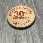 Vintage Wooden Nickel Interstate Coin Club 30th Anniversary Token 1961-1991