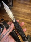 Vintage Hand Forged Johnson Western Works English Hunting Knife   Sheath