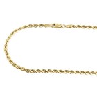 Mens Ladies 1 10th 10k Yellow Gold 3mm Hollow Rope Chain Necklace 16-30 Inch