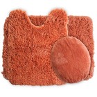 3pc Non-slip Bathroom Rug Set With Bath Mat  Contour Rug  Toilet Lid Cover