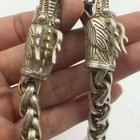 Vintage China Tibetan Collection Dragon Head Old Bracelet Men Gift Lucky Jewelry