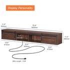 Floating Tv Stand With Charging Station Barn Door 80 Inch Dark Brown