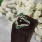 2 00ct Round Cut Lab Created Emerald Enhancer Wedding Ring 14k White Gold Plated