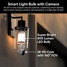 Bulb Cam Security Camera  2k Hd Outdoor Light Bulb Camera  Color Night Vision   