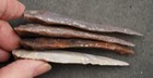 4 Thin Bent 3 2 -3 5  Flint Arrowhead Spear Project Point Knife Blade Bb785