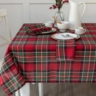 60x84 Inch Red Plaid Tablecloth  Rectangular  Yarn Dyed Fabric  Christmas