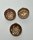 Vintage Miniature Copper Jelly Jello Mold Set Stars   Snowflakes 3 Piece Set