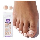 Kiss Impress Pedicure French Tip Press On Toenails  Blanc Chic  Short Squoval