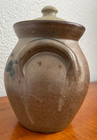 Vintage Cornwall Bridge Pottery Cobalt Blue Bird Crock Urn With Lid Cornwall Ct