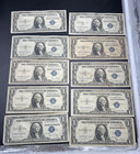 Lot Of 10  1 One Dollar 1935 Blue Seal Silver Certificate Notes G   Vg Circ  533