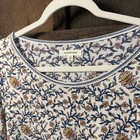 Max Studio Floral Tie Cuff Tunic Top 2x White Blue Boho Knit  Ptp 25 5   2x 