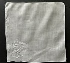 A  Vintage White Linen Hankie Madeira Style Embroidered Monogram M Wedding Bride