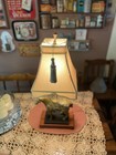 Antique Bronze Victorian Style Art Nouveau Equestrian Horse Lamp Wood Base