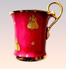 Le Tallec Golden Bees  Porcelain Demitasse Cup And Saucer  1950s France  Perfect