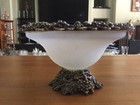 Arthur Court Designs Grape Designed Metal Rim base W acrylic Conical Shaped Bowl